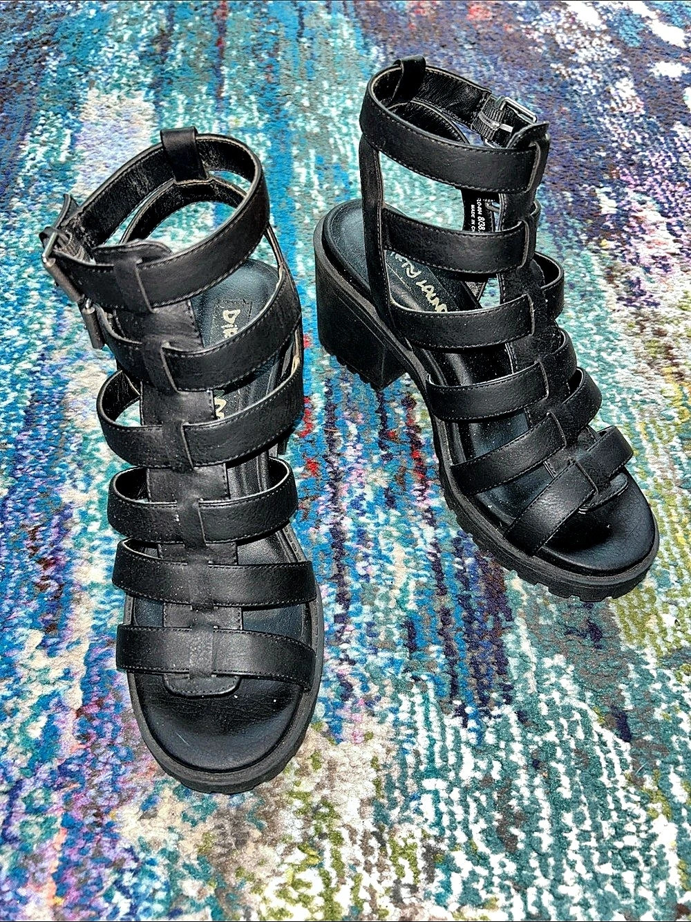 Dirty Laundry Gladiator Black Platform Sandals